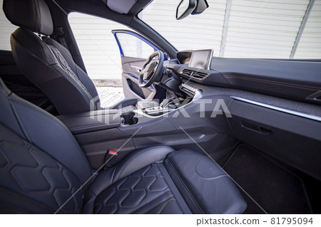 empty modern car interior front seat 81795094