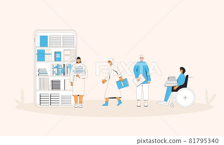 Online reading. Electronic books. Knowledge, education, learning symbol. 81795340