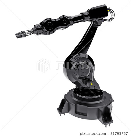 Robotic black arm for any work in a factory or production. Mechatronic equipment for complex tasks. 3d illustration. 81795767