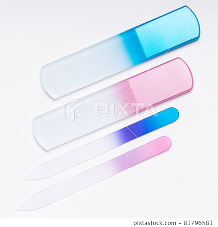 glass nail files on white background 81796581
