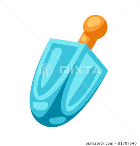 Happy Hanukkah illustration of dreidel. Holiday icon in cartoon style. 81797540