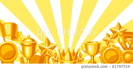 Awards and trophy background. Reward items sports or corporate competitions. 81797554