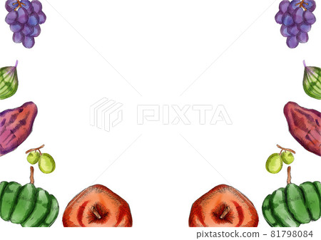 Hand drawn watercolor background frame of autumn vegetables Hand drawn watercolor background frame of autumn vegetables 81798084