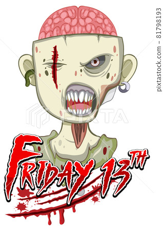 Friday 13th text design with creepy zombie Friday 13th text design with creepy zombie 81798193