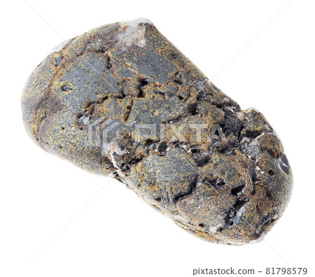 tumbled Sphalerite stone with Galena on white tumbled Sphalerite stone with Galena on white 81798579