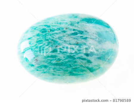 polished amazonite gemstone on white polished amazonite gemstone on white 81798589