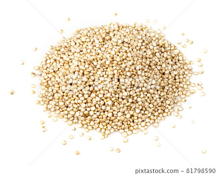 handful of quinoa seeds closeup on white handful of quinoa seeds closeup on white 81798590