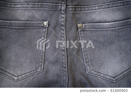 Dark grey jeans denim texture- back view pockets 81800905
