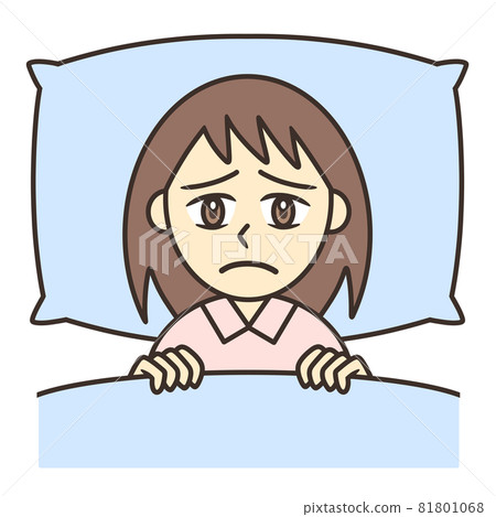 年輕女人因為睡不著而陷入困境 81801068
