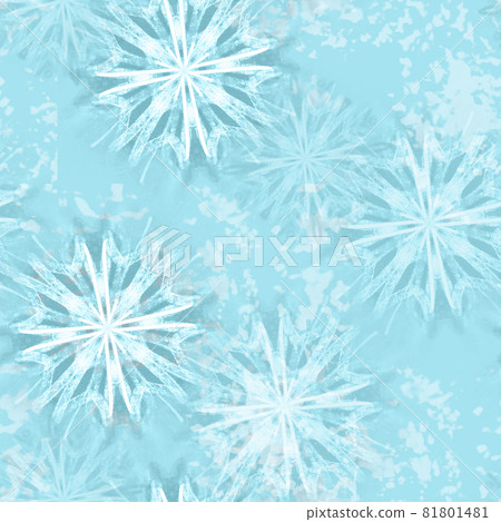 Seamless pattern with stylized textural Snowflakes 81801481