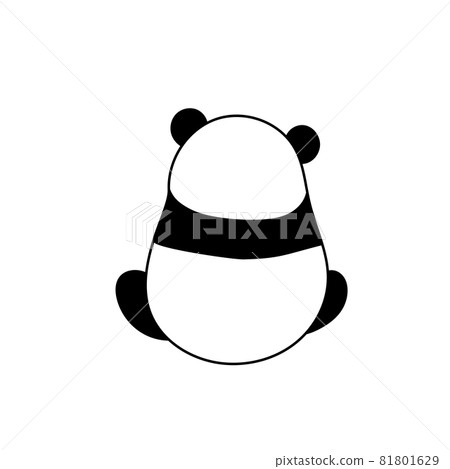 背面可愛的熊貓插畫素材 81801629