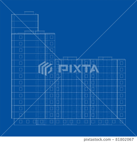 Vector multi-storey residential building Vector multi-storey residential building 81802067