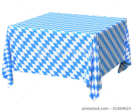 Bavarian square tablecloth diagonal view isolated Bavarian square tablecloth diagonal view isolated 81804624