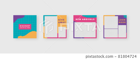 Social media template. Trendy editable social media post template. Mockup isolated. Template design. Vector illustration. 81804724
