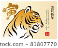 2022年新年賀卡虎年簡介模板素材 81807770