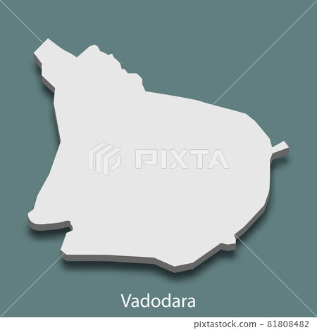 3d isometric map of Vadodara is a city of India 81808482