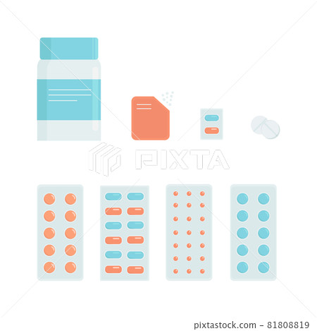 Set vector illustration of medical drugs. 81808819