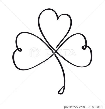 Clover leaf. Continuous line art vector illustration 81808849