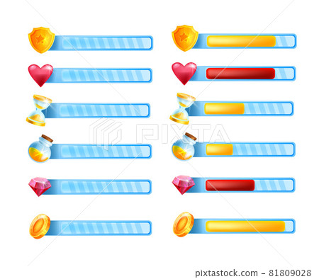 Game bar vector icon set, UI progress energy... - Stock Illustration  [81809028] - PIXTA