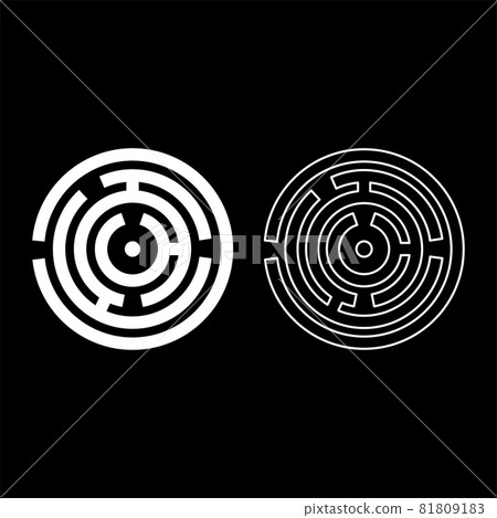 Round labyrinth Circle maze icon white color vector illustration flat style image set Round labyrinth Circle maze icon white color vector illustration flat style image set 81809183
