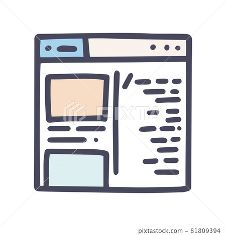 color vector doodle simple icon site code 81809394