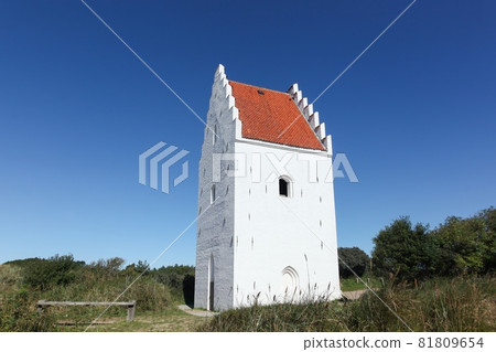 The sand covered church in Skagen, Denmark The sand covered church in Skagen, Denmark 81809654