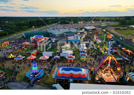 Aerial view of a Fair at dusk 81810262