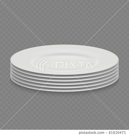 3d realistic white dish plate isolated, front vew 81810471