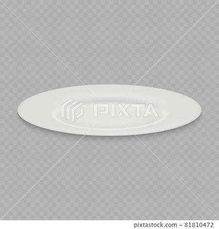 3d realistic white dish plate isolated, front vew 81810472