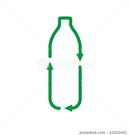 Recycle plastic bottle vector line icon. - Stock Illustration [81810491 ...