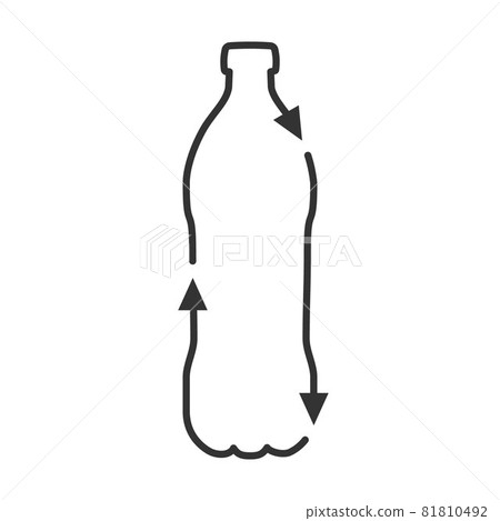 Recycle plastic bottle vector line icon. - Stock Illustration [81810492 ...