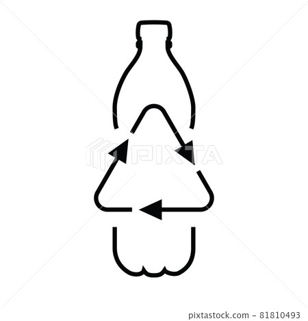 Recycle plastic bottle vector line icon. - Stock Illustration [81810493 ...