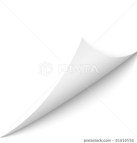 Curled corner of paper page with shadow. 81810558