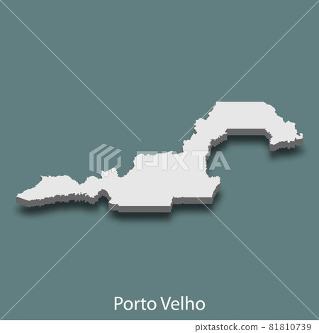 3d isometric map of Porto Velho is a city of Brazil 81810739
