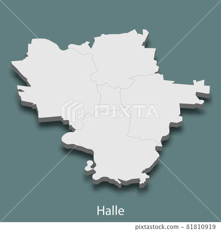 3d isometric map of Halle is a city of Germany 3d isometric map of Halle is a city of Germany 81810919