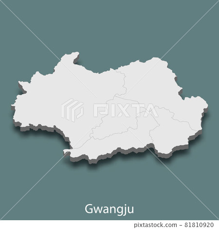 3d isometric map of Gwangju is a city of Korea 3d isometric map of Gwangju is a city of Korea 81810920