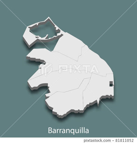 3d isometric map of Barranquilla is a city of Colombia 3d isometric map of Barranquilla is a city of Colombia 81811052