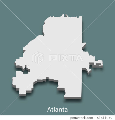 3d isometric map of Atlanta is a city of United States 3d isometric map of Atlanta is a city of United States 81811059