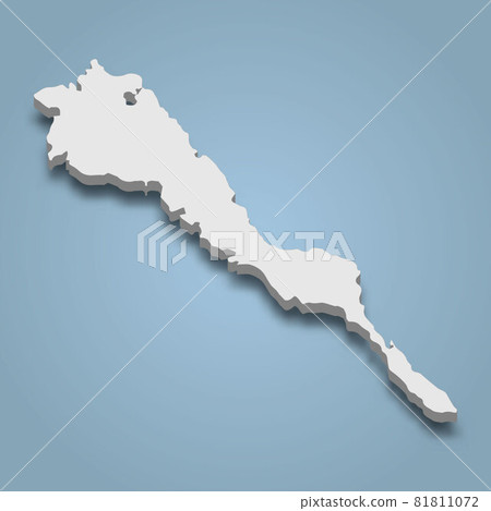 3d isometric map of Burias is an island in Philippines 81811072