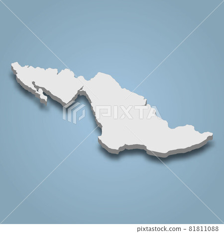 3d isometric map of Biak is an island in Indonesia 81811088