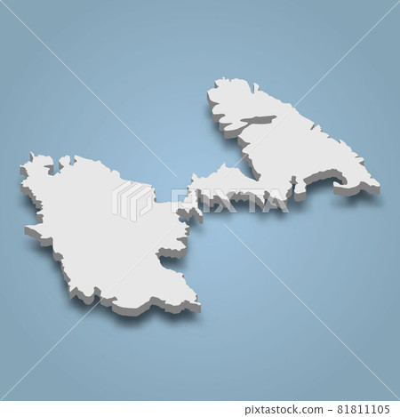3d isometric map of Astypalea is an island in Dodecanese archipe 81811105