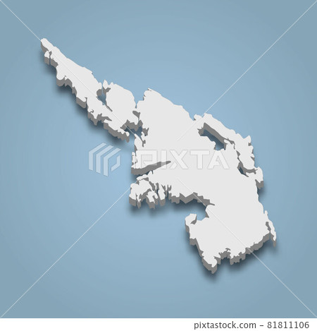 3d isometric map of Askoy is an island in Norway 81811106