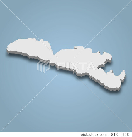 3d isometric map of Aran Island is an island in Ireland 81811108