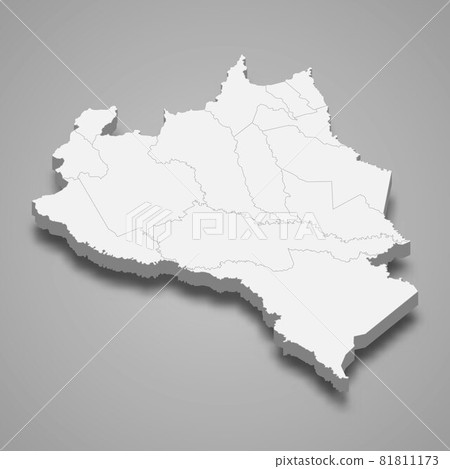 3d isometric map of Portuguesa is a state of Venezuela, 81811173