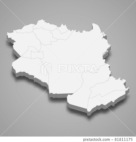 3d isometric map of Monagas is a state of Venezuela, 81811175
