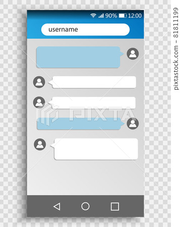 phone chat interface. Sms messages. Screen of smartphone. for your design phone chat interface. Sms messages. Screen of smartphone. for your design 81811199