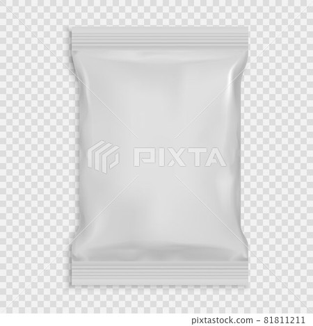 Realistic White Blank template Packaging Foil wet wipes. for your design Realistic White Blank template Packaging Foil wet wipes. for your design 81811211