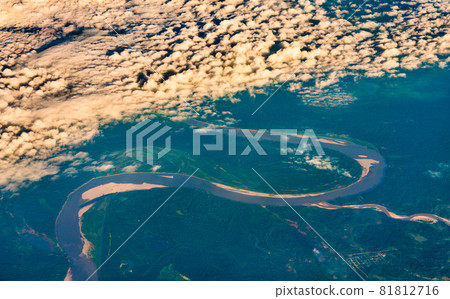 Aerial view of the Amazon river in Peru Aerial view of the Amazon river in Peru 81812716