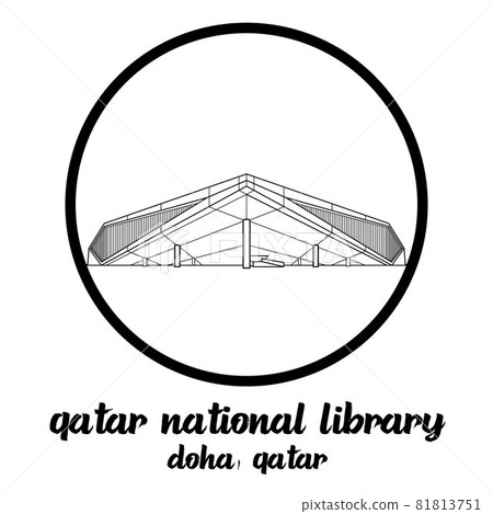 Bangkok Thailand, 2021 08 20. Circle icon line Qatar National Library.Vector illustration 81813751