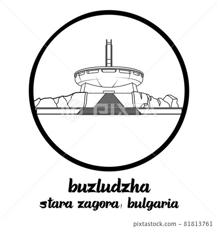 Circle icon line Buzludzha. Vector illustration Circle icon line Buzludzha. Vector illustration 81813761